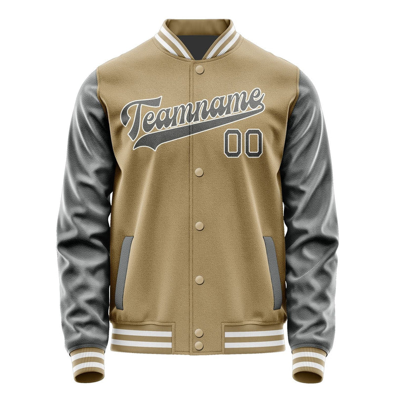 Custom Light Khaki Dark Grey Jacket JA2525202518B31820