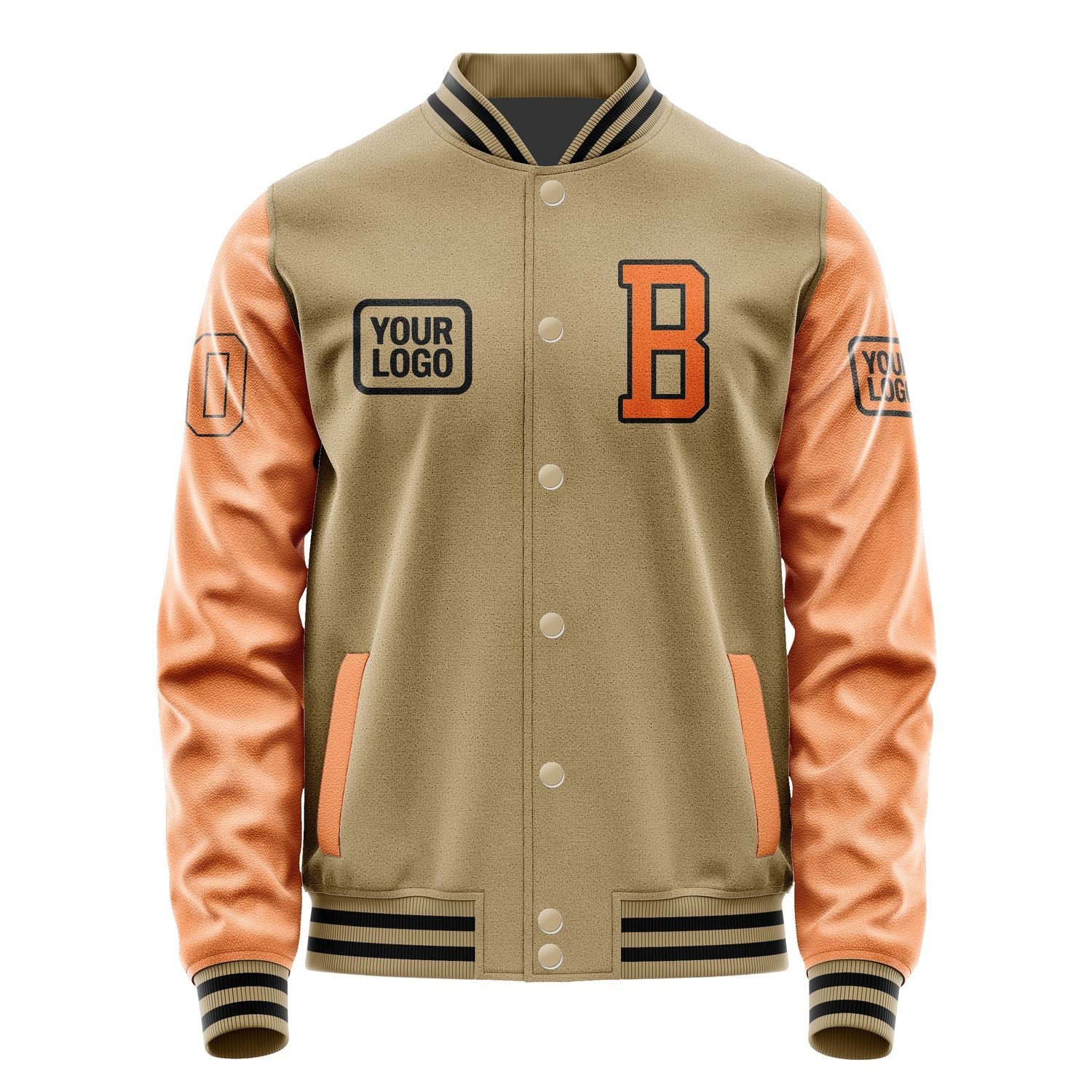 Custom Light Khaki Orange Jacket JA252528251717282817