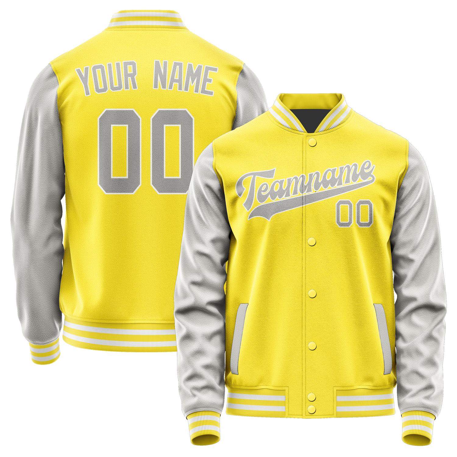 Custom Light Yellow Gray Jacket JA2626042618B31804