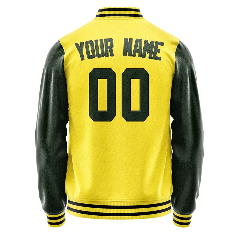 Custom Light Yellow Dark Green Jacket JA2626062617B31706