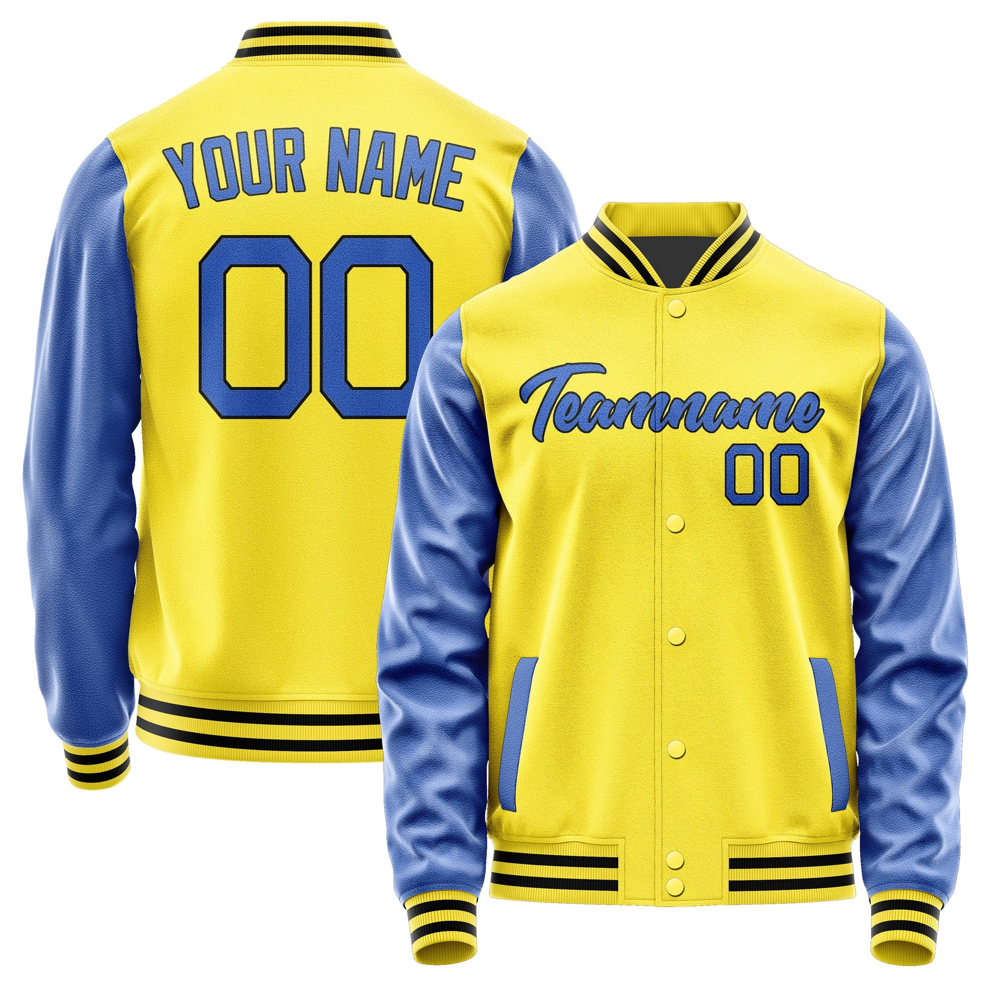Custom Light Yellow Sky Blue Jacket JA2626092617B21709