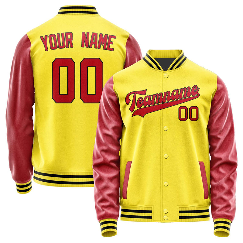 Custom Light Yellow Red Jacket JA2626142617B31714