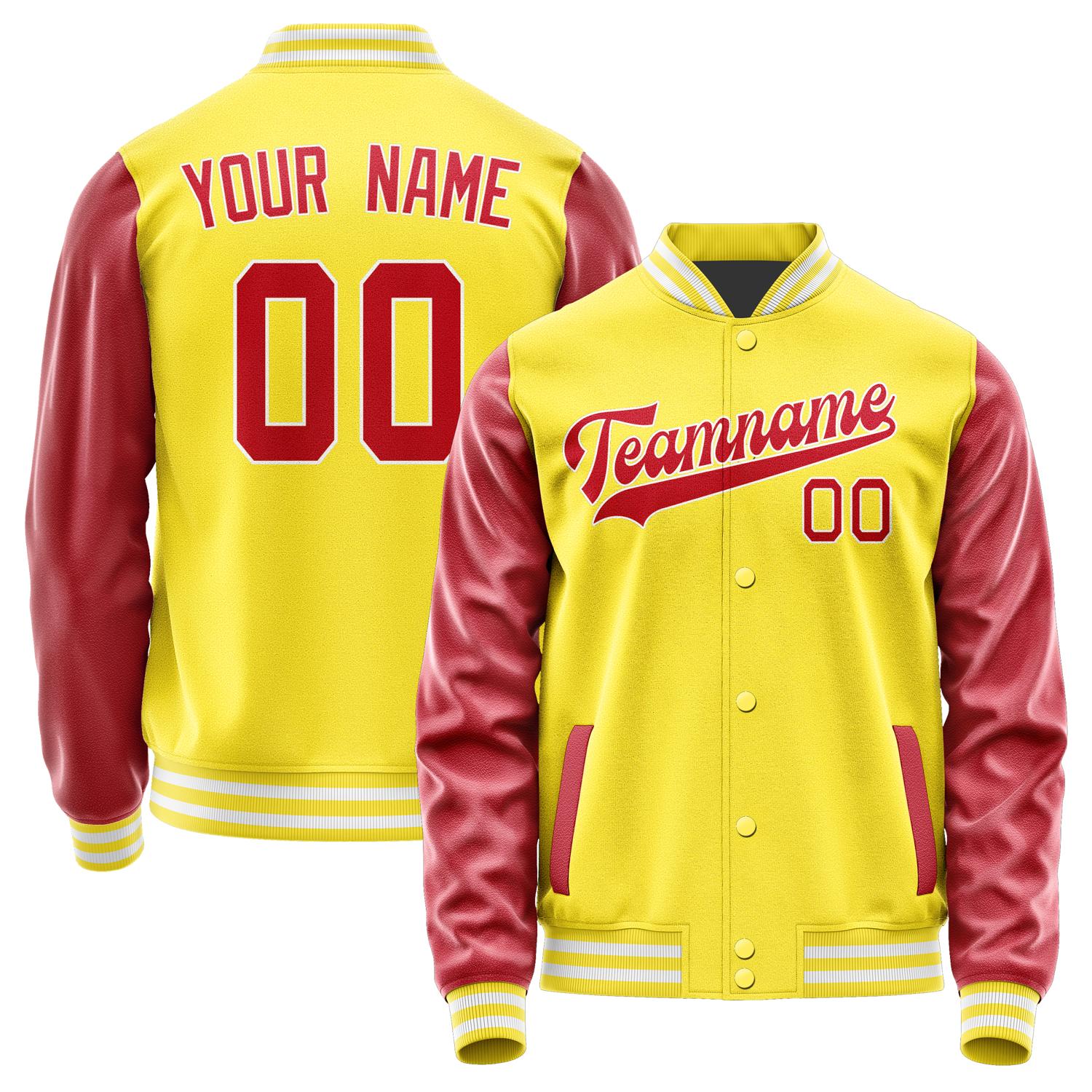 Custom Light Yellow Red Jacket JA2626142618B31814