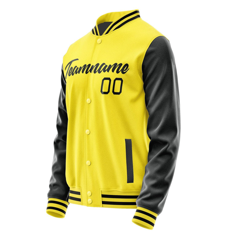 Custom Light Yellow Black Jacket JA2626172617B21717