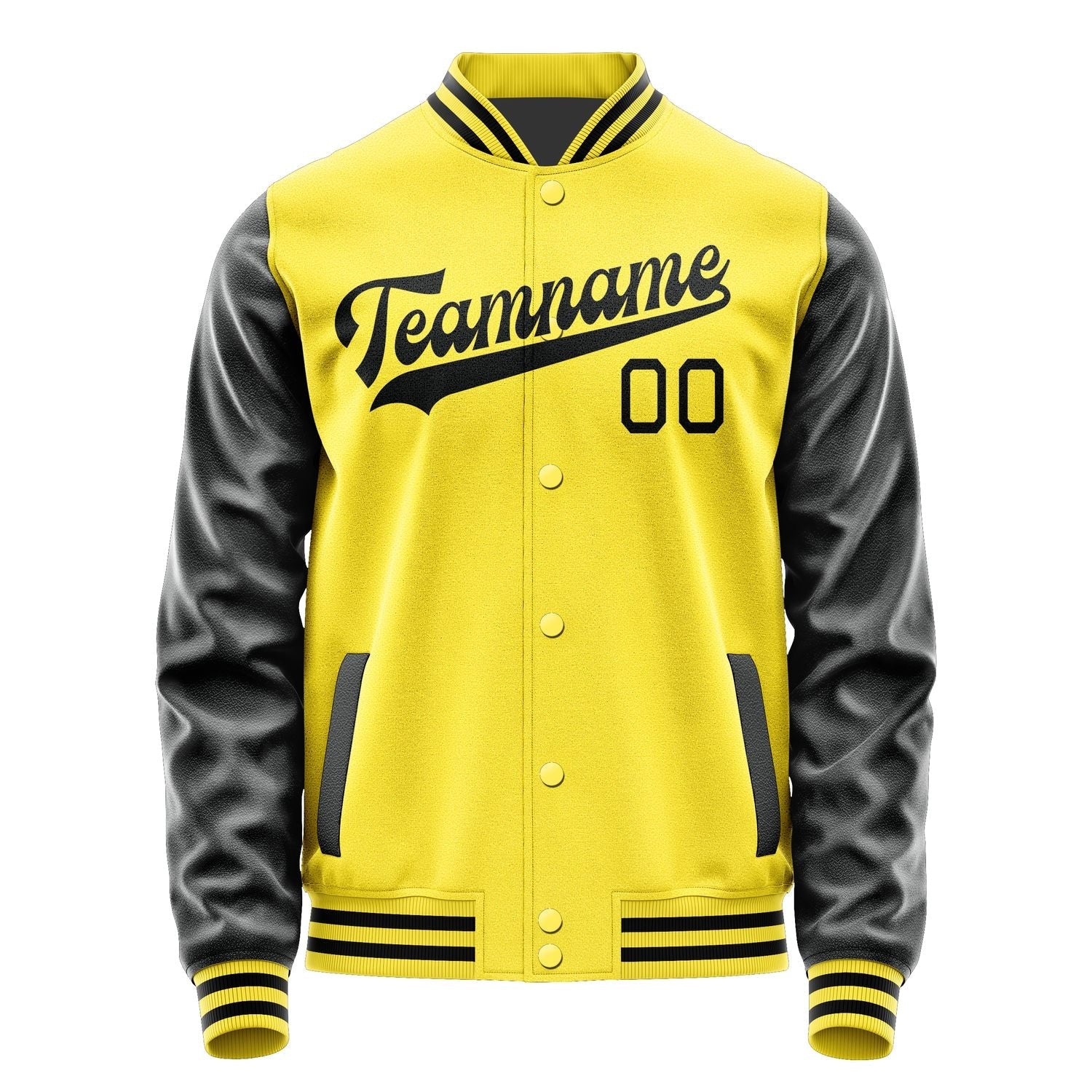 Custom Light Yellow Black Jacket JA2626172617B31717