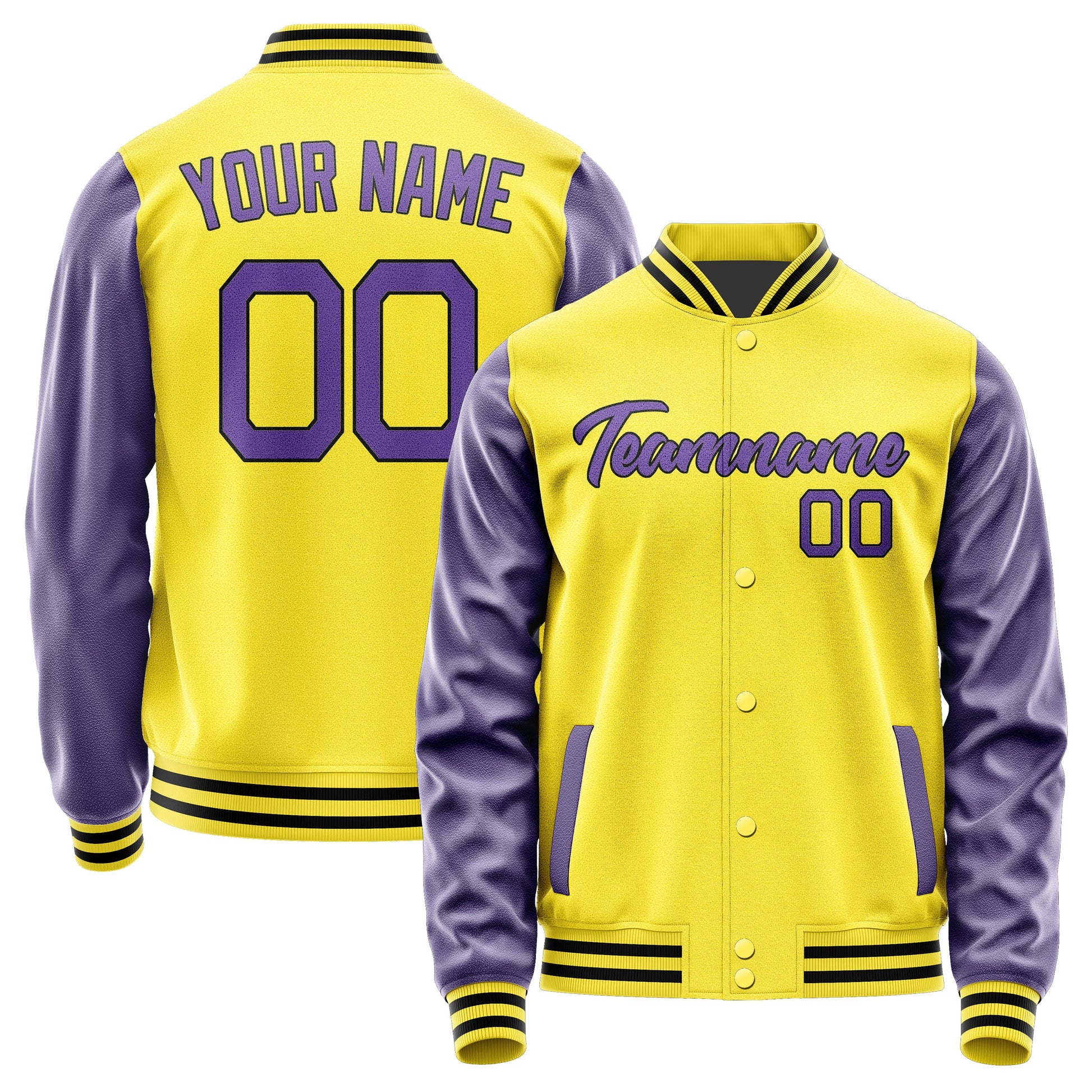 Custom Light Yellow Light Purple Jacket JA2626232617B21723