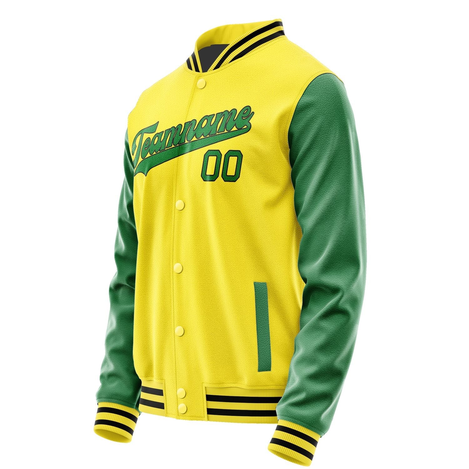 Custom Light Yellow Emerald Green Jacket JA2626242617B31724