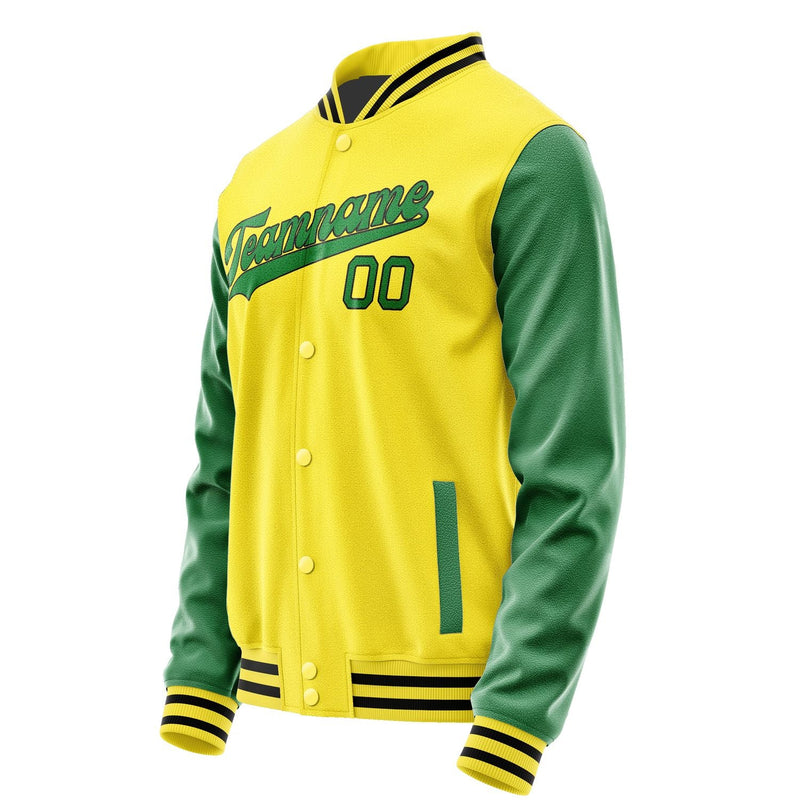 Custom Light Yellow Emerald Green Jacket JA2626242617B31724