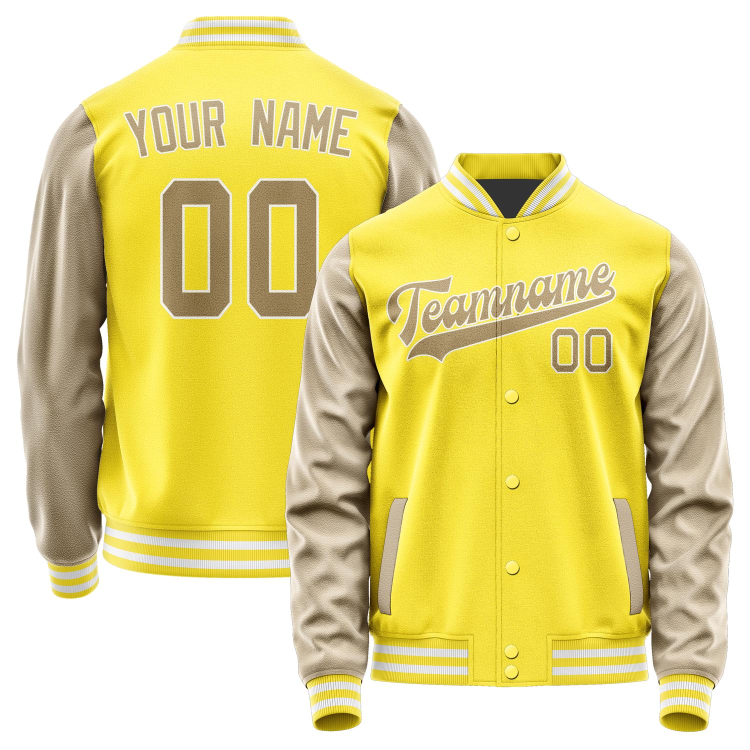 Custom Light Yellow Light Khaki Jacket JA2626252618B31825