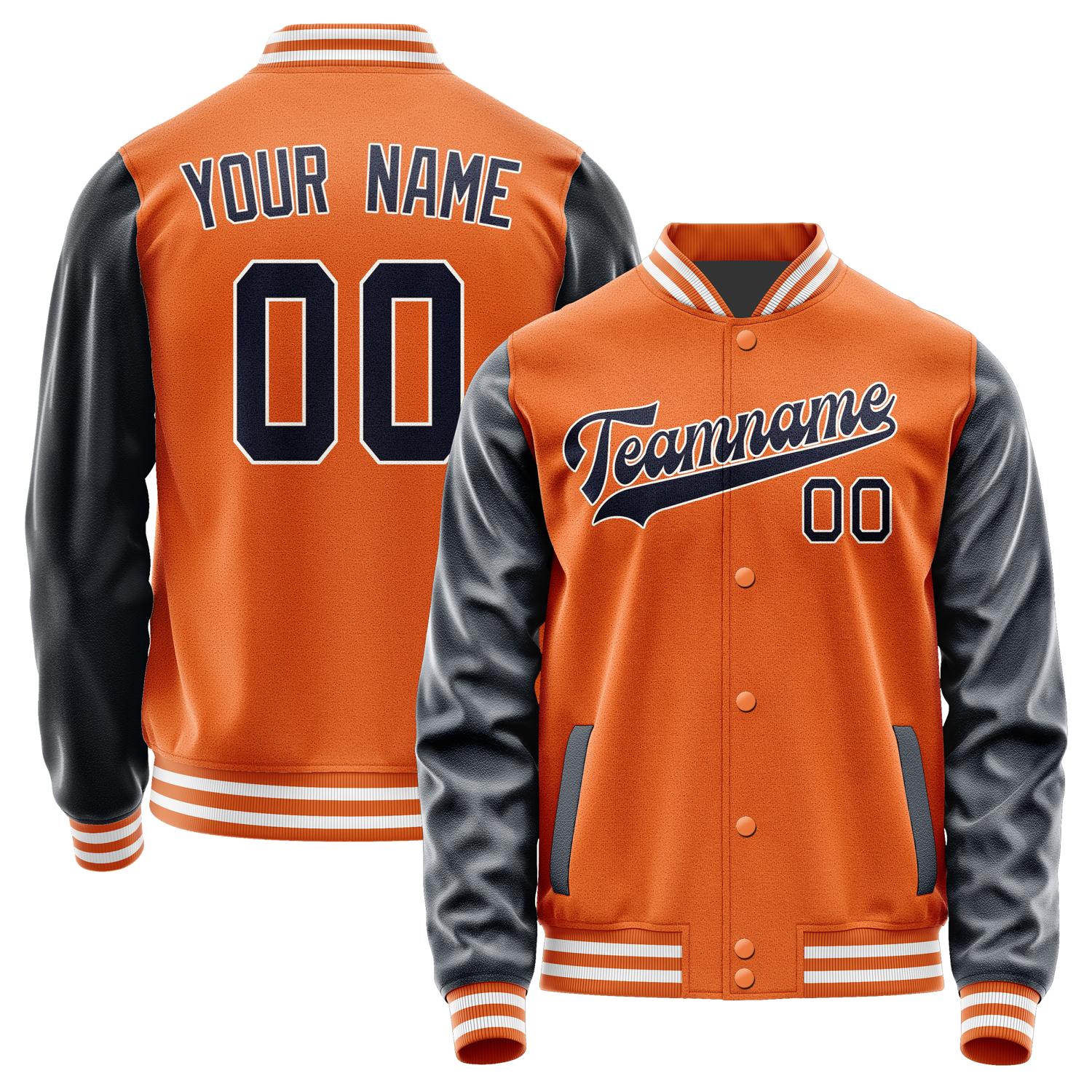 Custom Orange Navy Jacket JA2828112818B31811