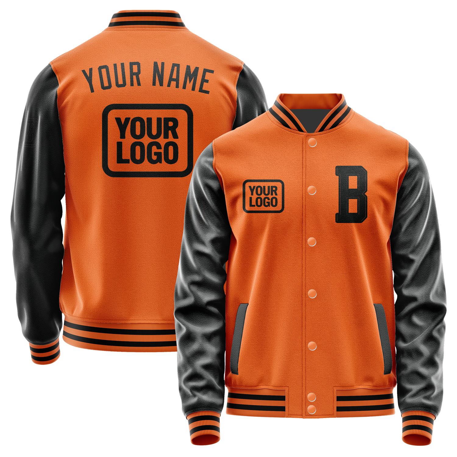 Custom Orange Black Jacket JA282817281717171717