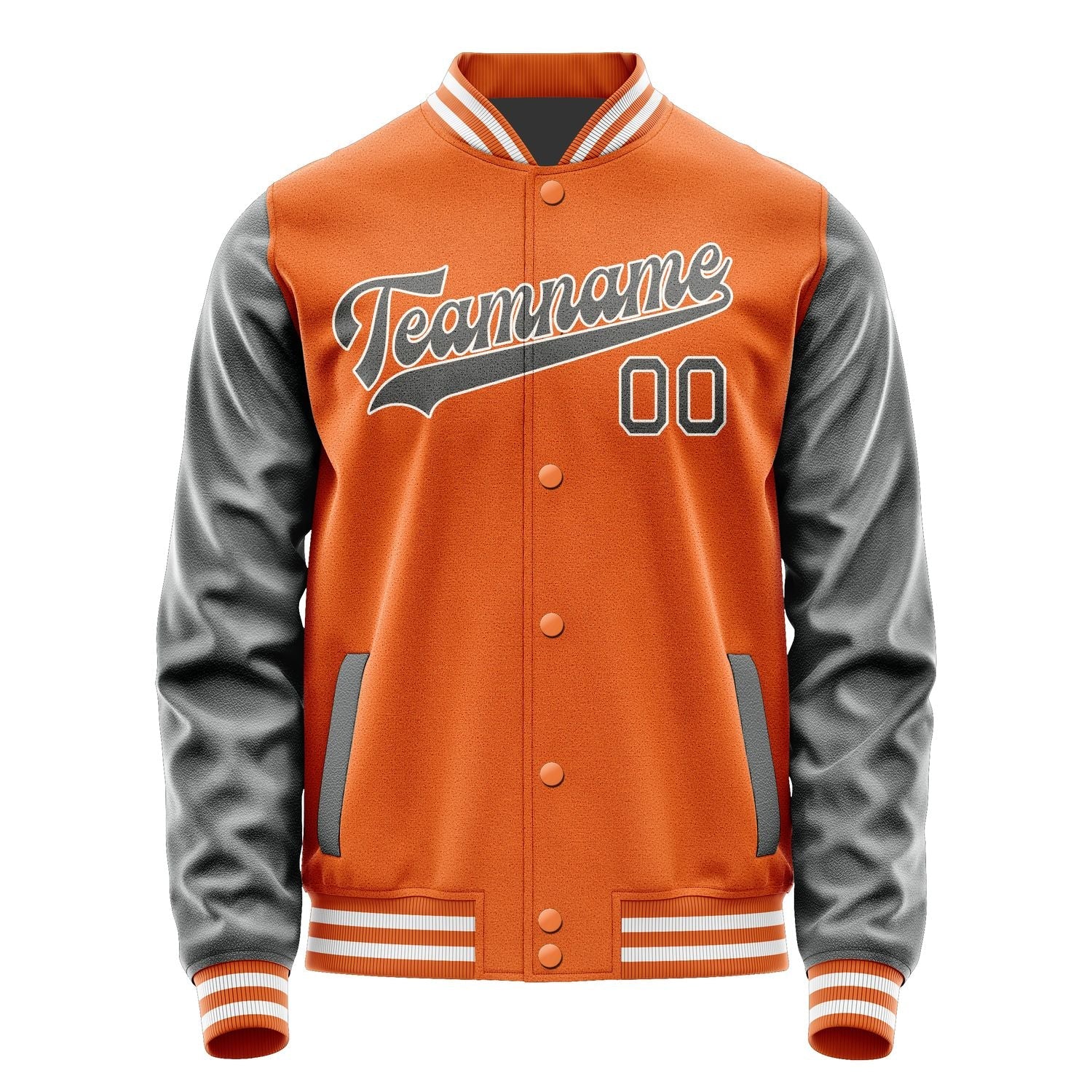 Custom Orange Dark Grey Jacket JA2828202818B31820