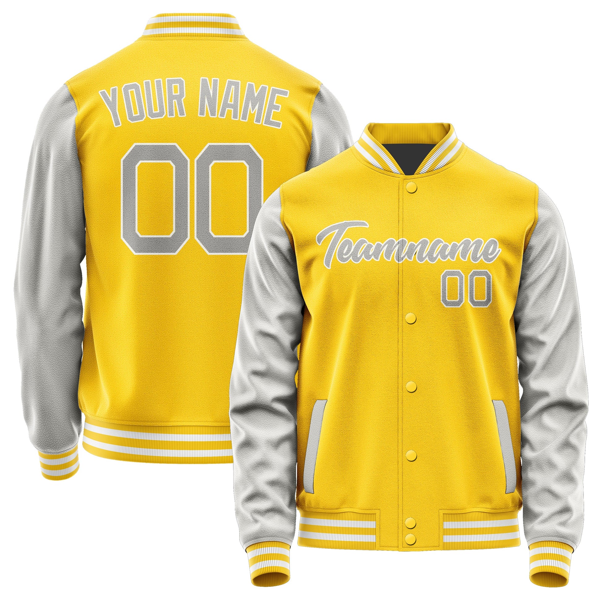 Custom Gold Gray Jacket JA3030043018B21804