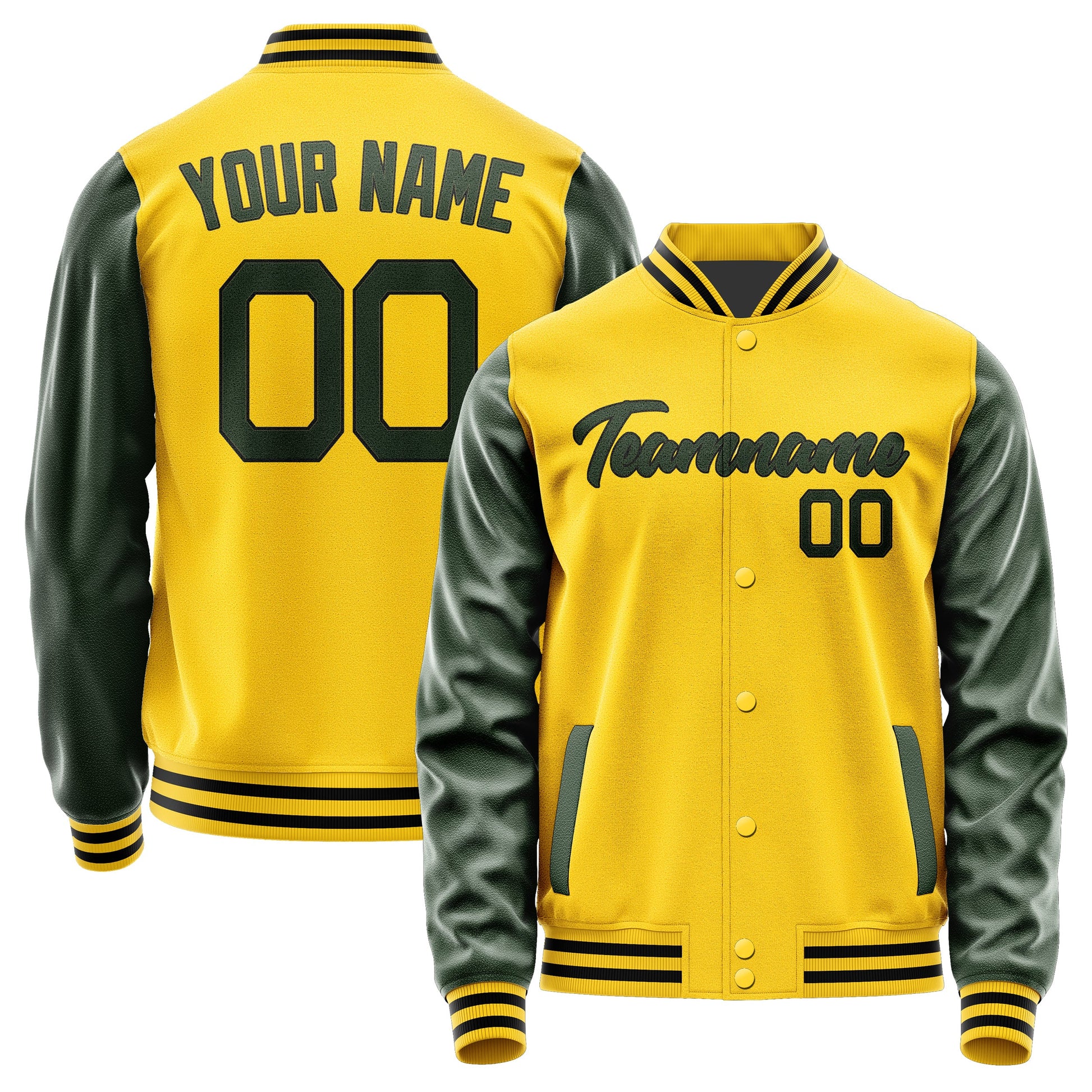 Custom Gold Dark Green Jacket JA3030063017B21706