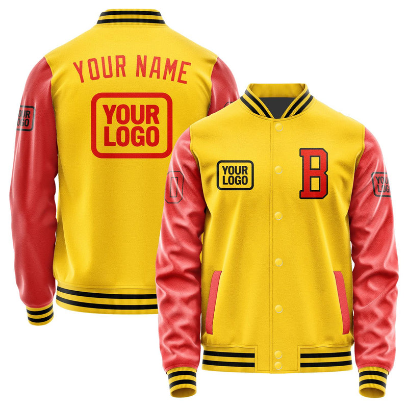 Custom Gold Orange Red Jacket JA303012301717121217