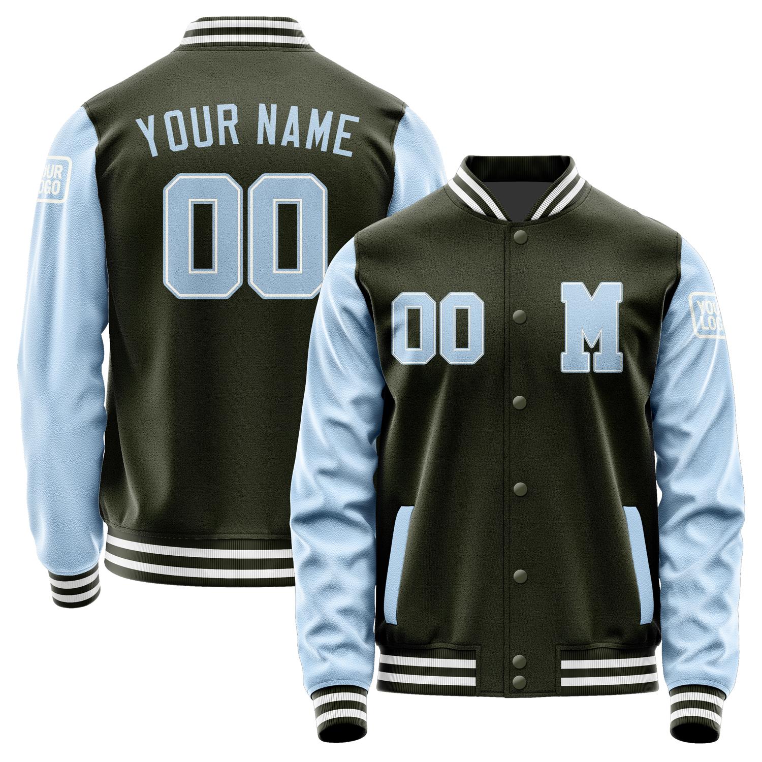 Custom Olive Light Blue Jacket Jb0202080218081818