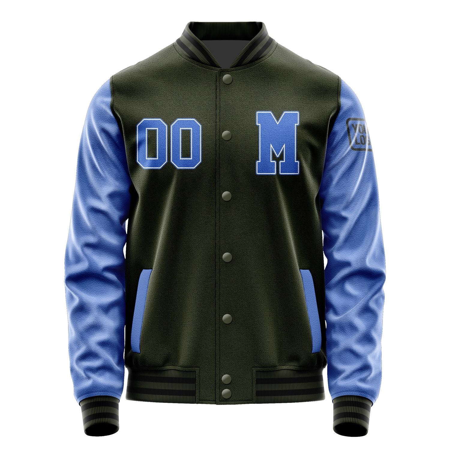 Custom Olive Sky Blue Jacket Jb0202090217091817
