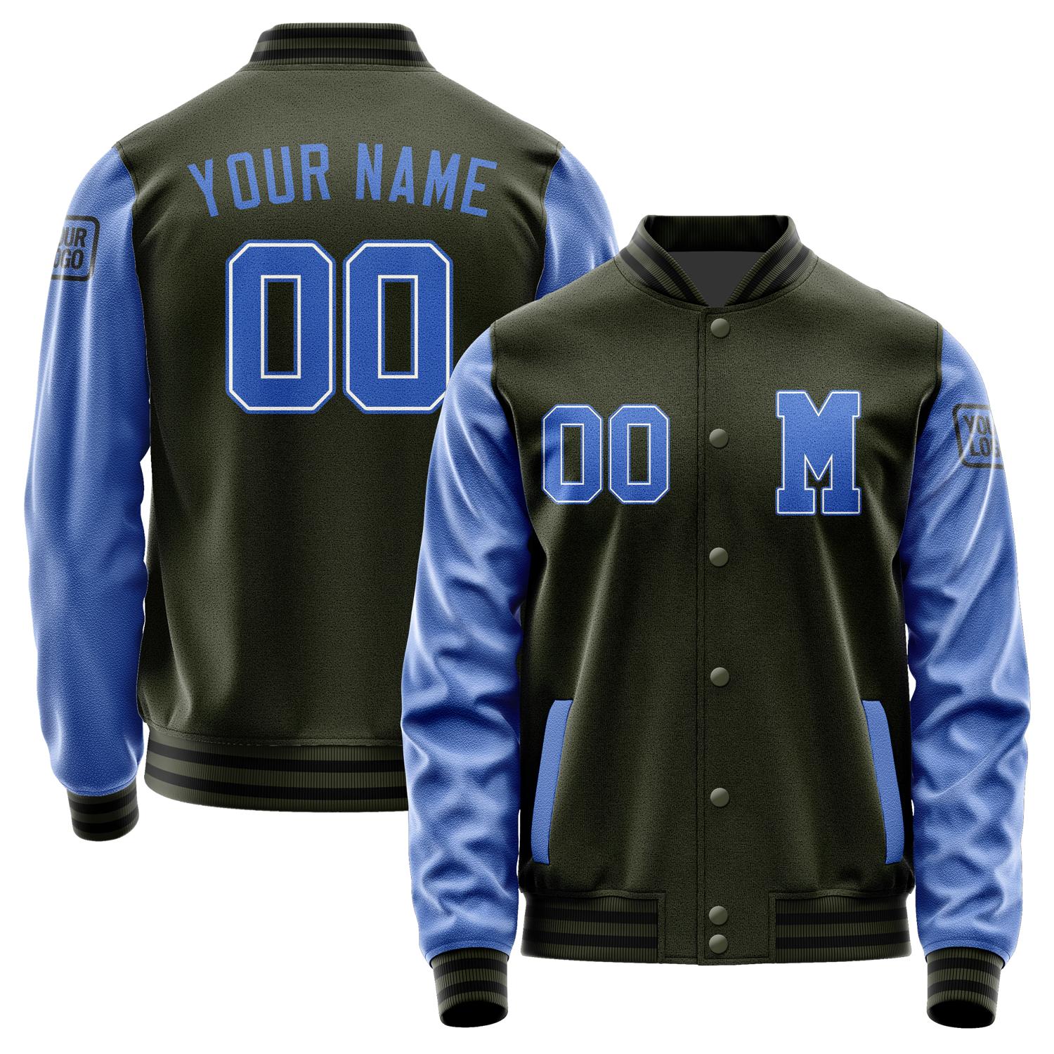 Custom Olive Sky Blue Jacket Jb0202090217091817