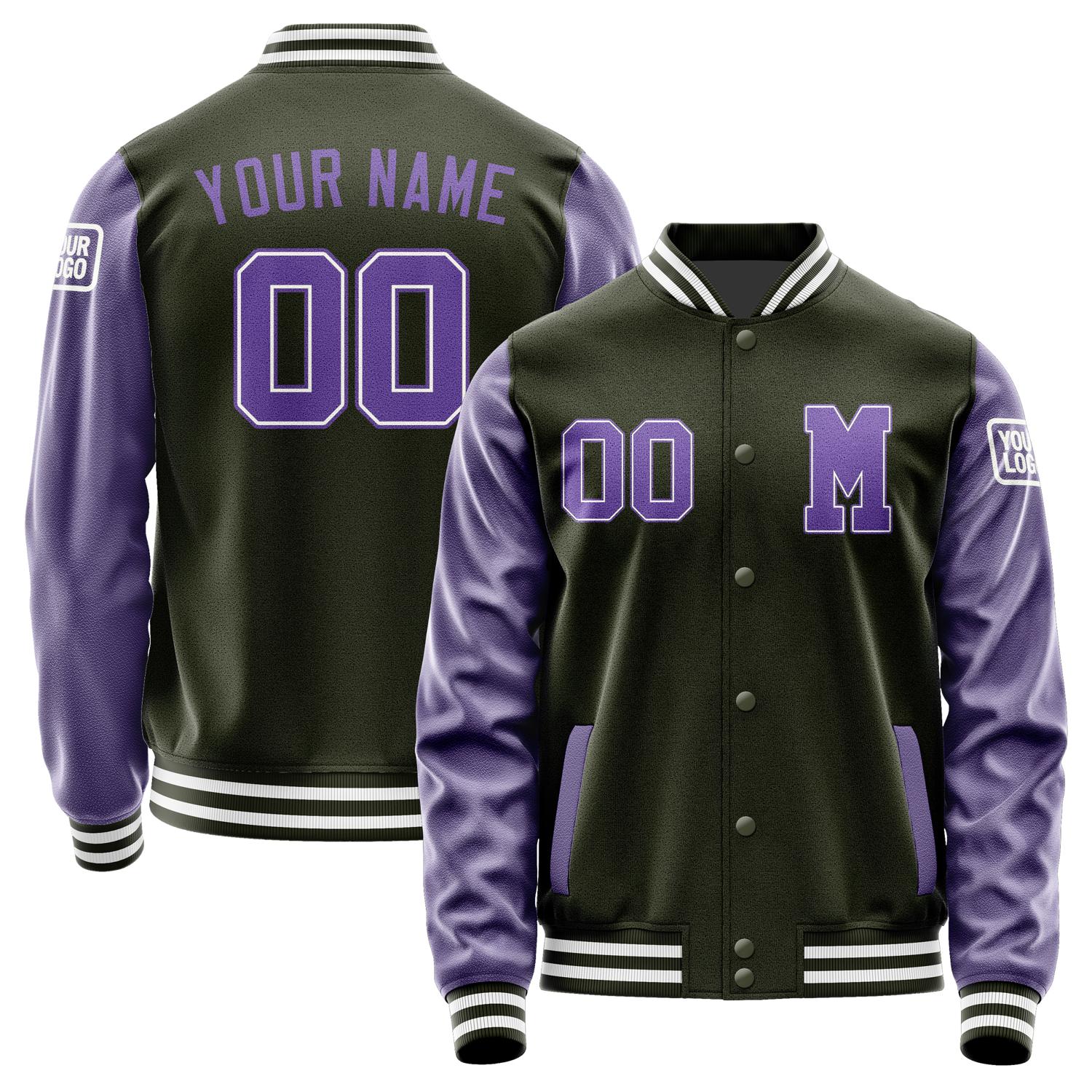 Custom Olive Light Purple Jacket Jb0202230218231818