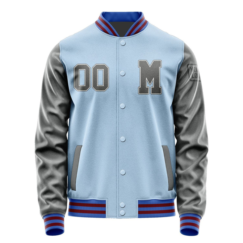 Custom Light Blue Dark Grey Jacket Jb0808200915201817