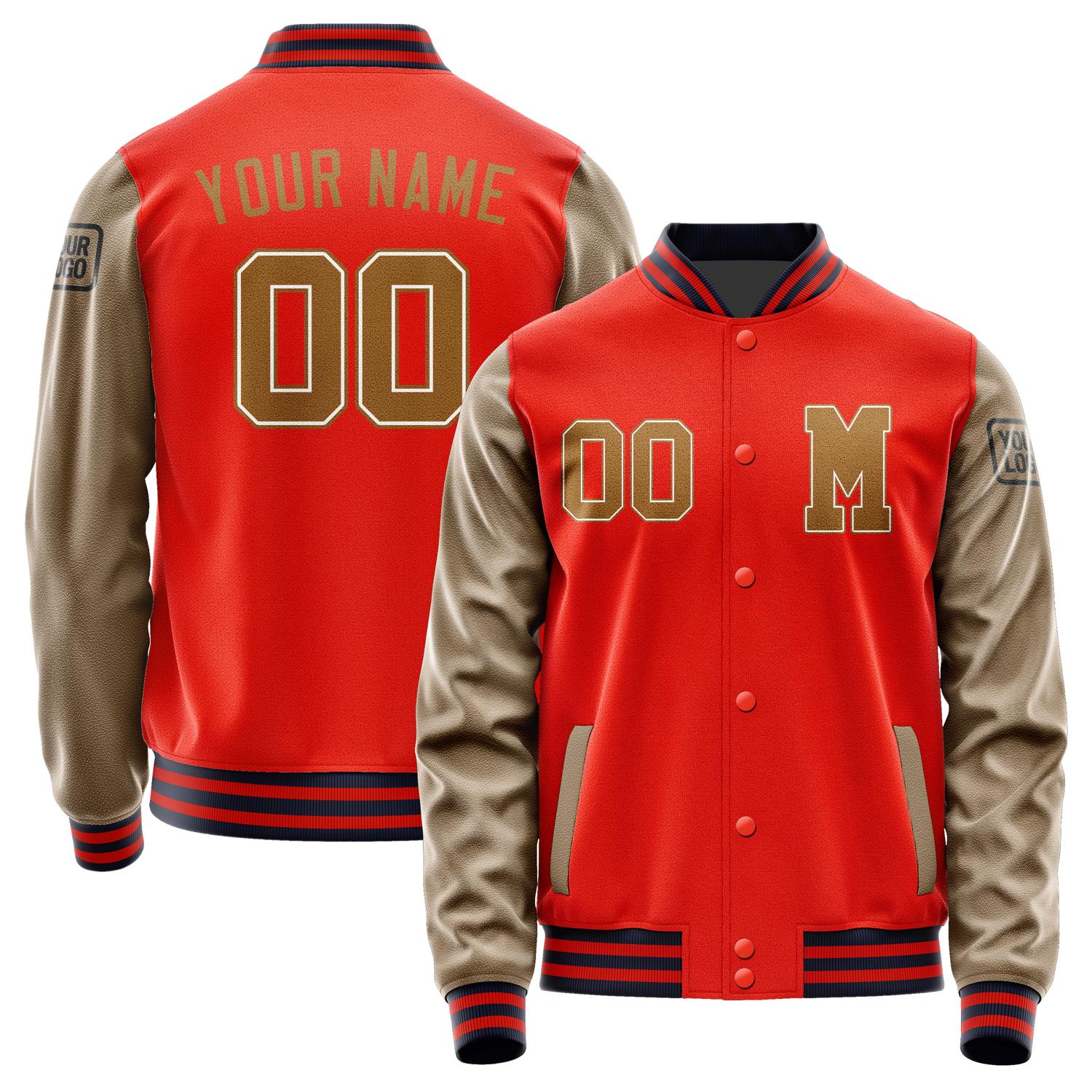 Custom Orange Red Khaki Jacket Jb1212221112221817