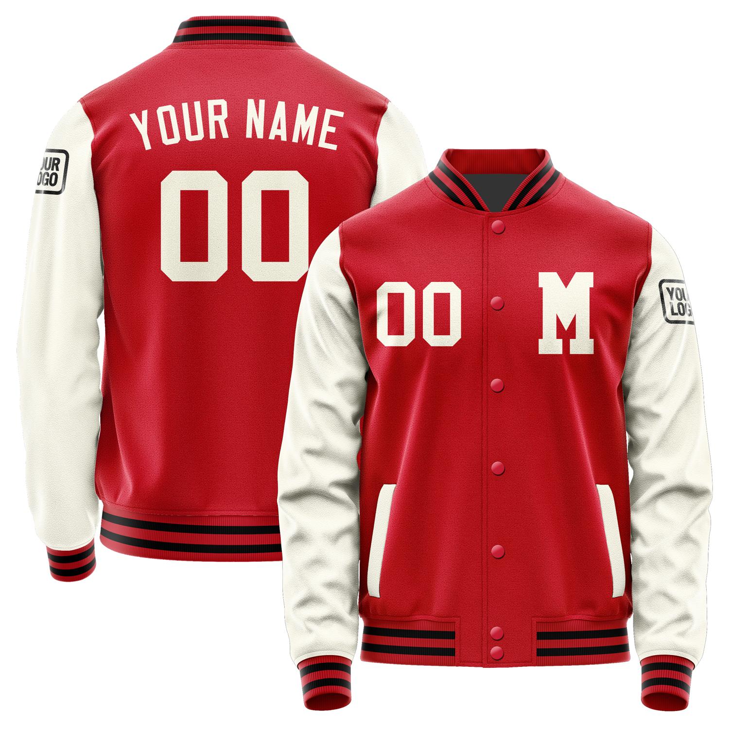 Custom Red Cream Jacket Jb1414031417031817