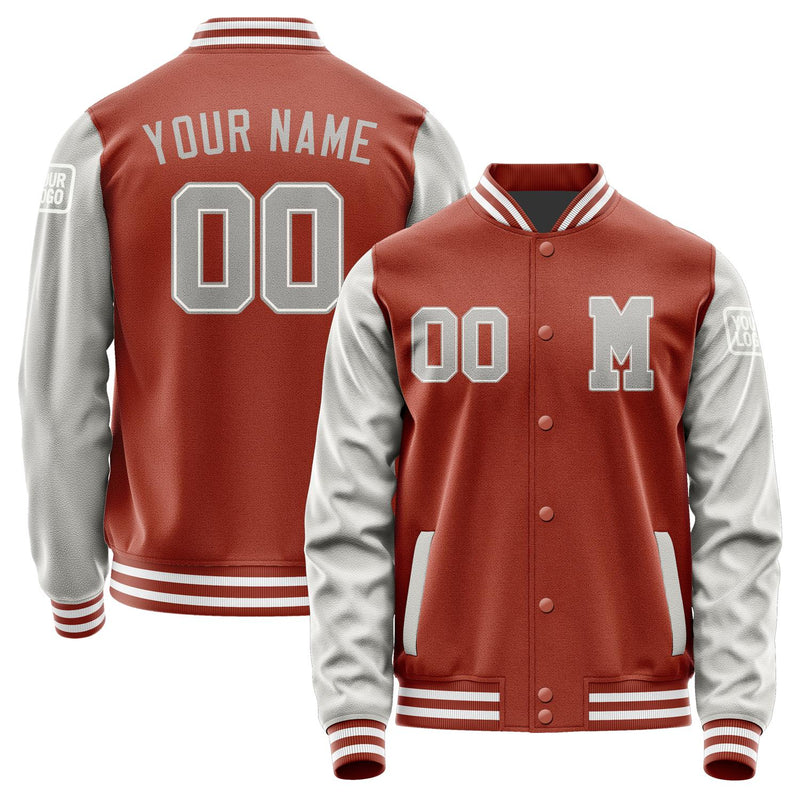 Custom Coral Red Gray Jacket Jb1616041618041818