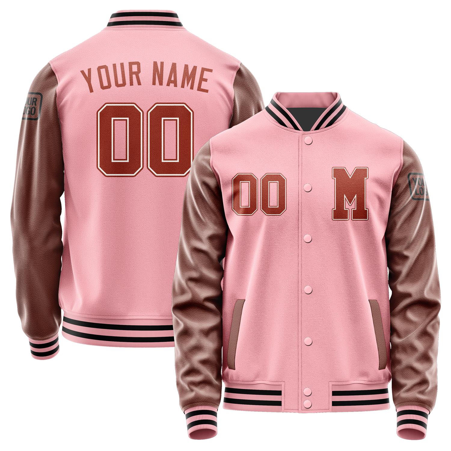 Custom Light Pink Coral Red Jacket Jb2121162117161817