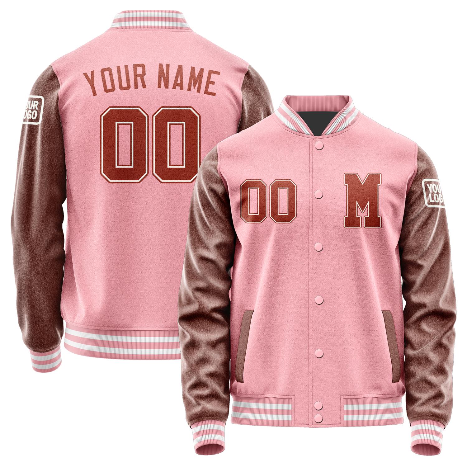 Custom Light Pink Coral Red Jacket Jb2121162118161818