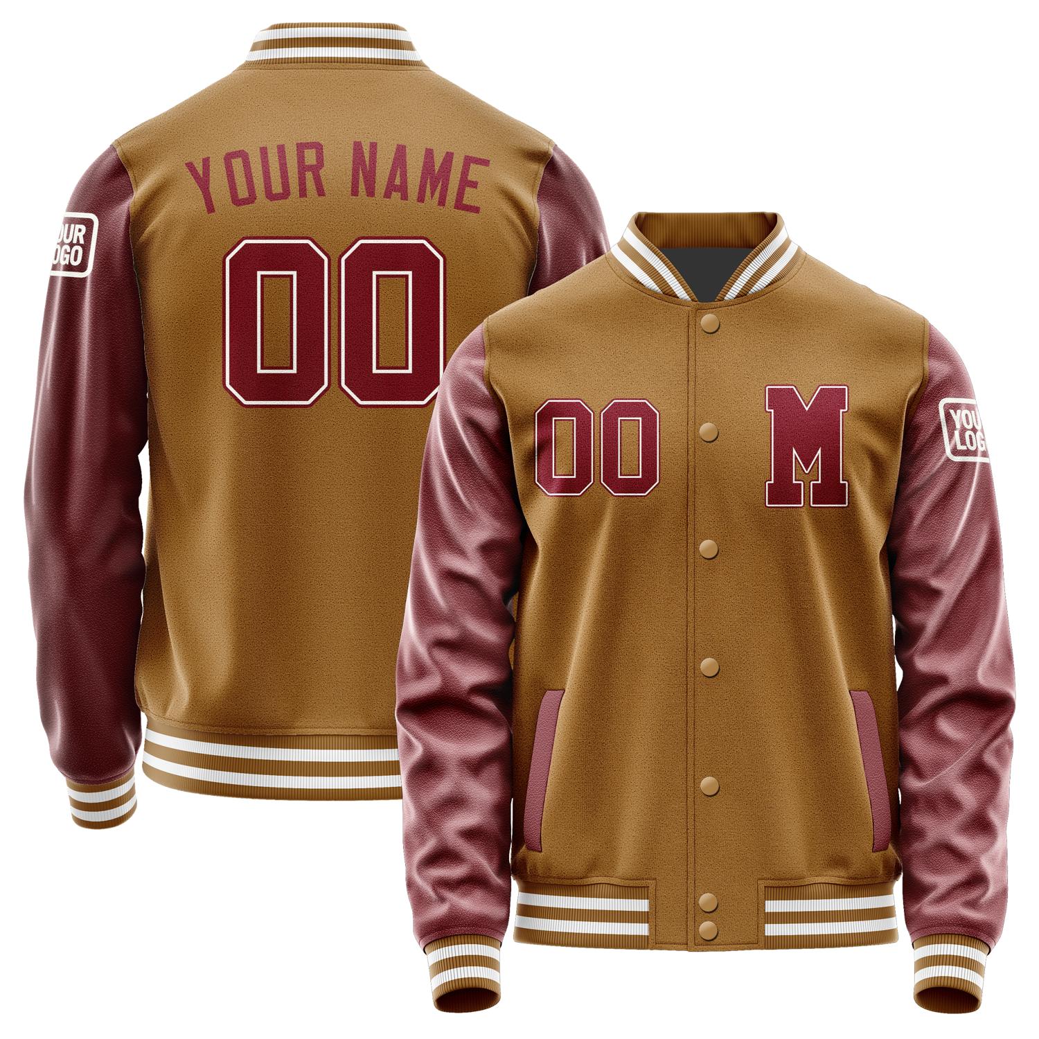 Custom Khaki Crimson Red Jacket Jb2222152218151818