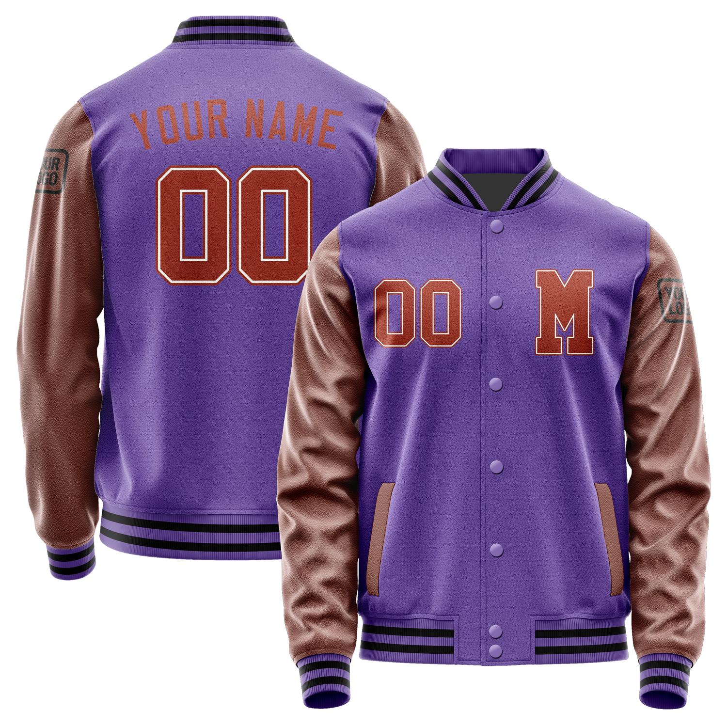 Custom Light Purple Coral Red Jacket Jb2323162317161817