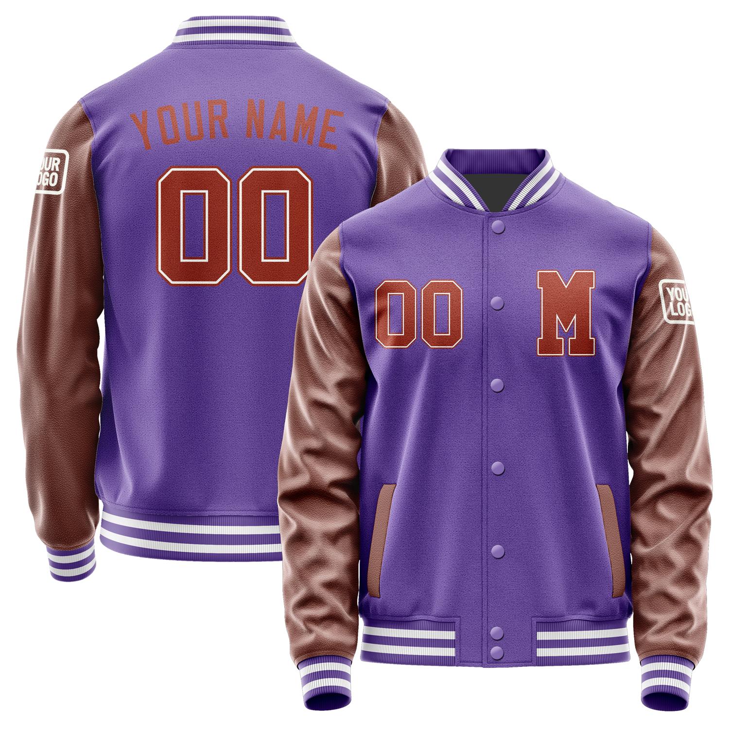 Custom Light Purple Coral Red Jacket Jb2323162318161818
