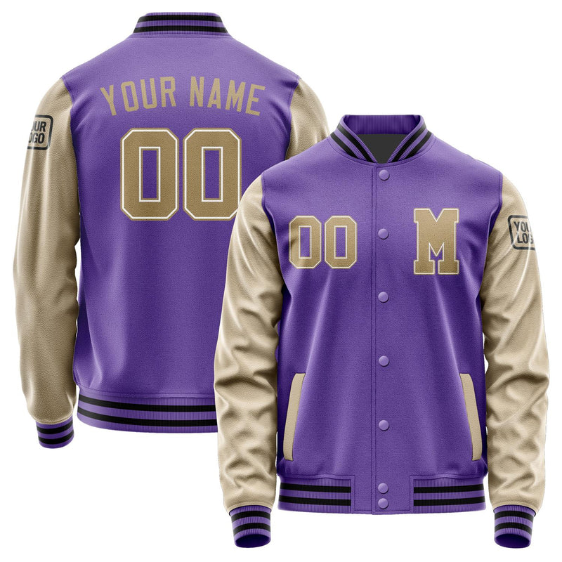 Custom Light Purple Light Khaki Jacket Jb2323252317251817