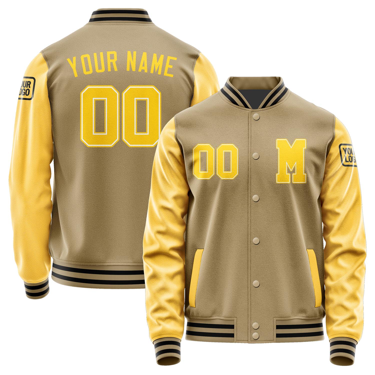 Custom Light Khaki Gold Jacket Jb2525302517301817