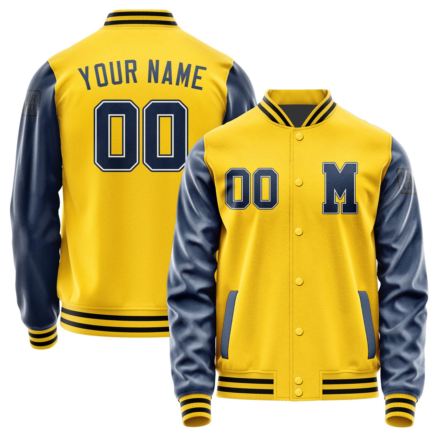 Custom Gold Blue Jacket Jb3030103017101817