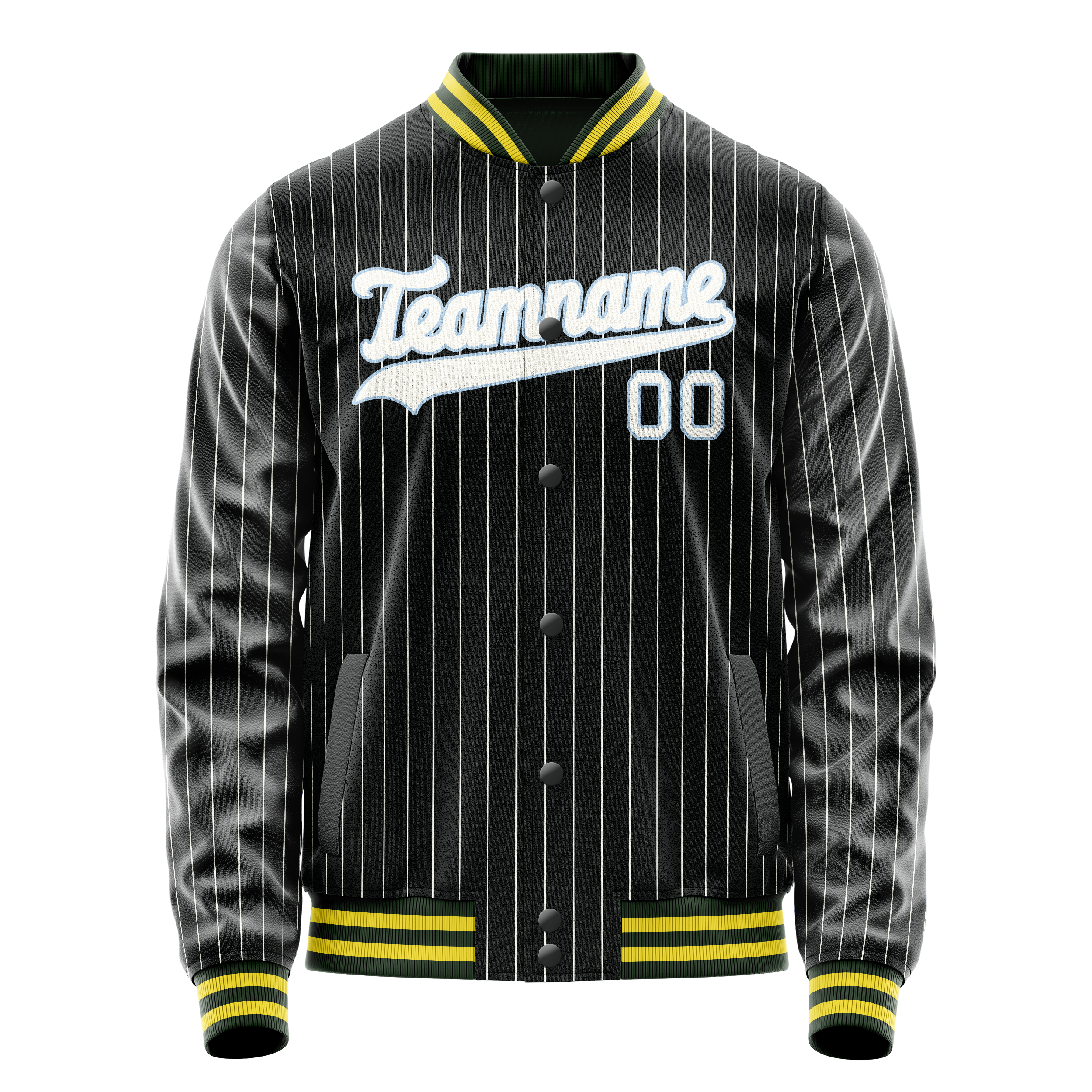 カスタム ブラック ホワイト グレー ピンストライプ バーシティ レターマン ジャケット