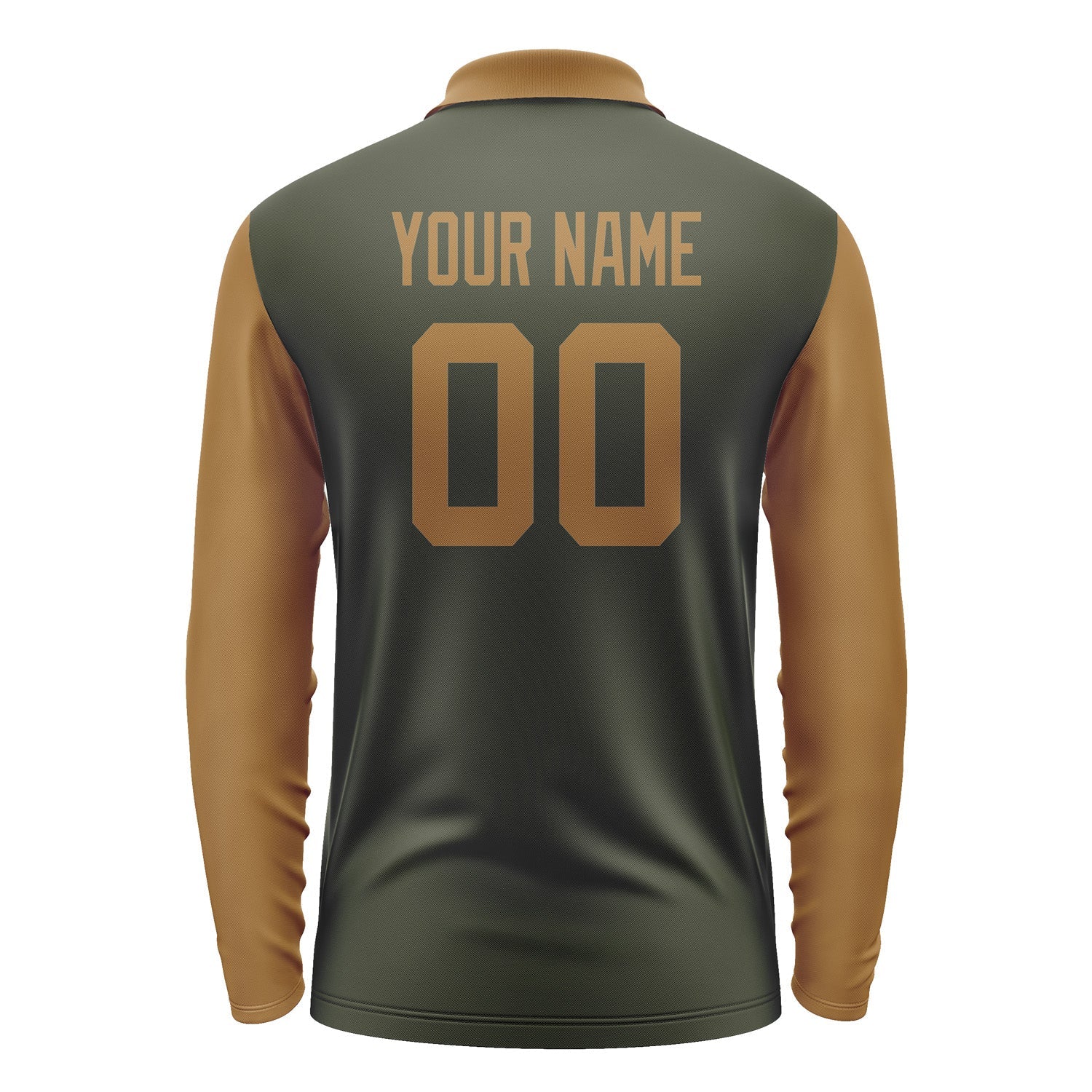 Custom Olive Khaki Long Sleeve Polo Shirt Pl022222B122