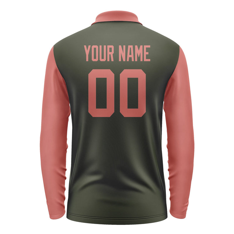Custom Olive Copper Rose Long Sleeve Polo Shirt Pl022929B129
