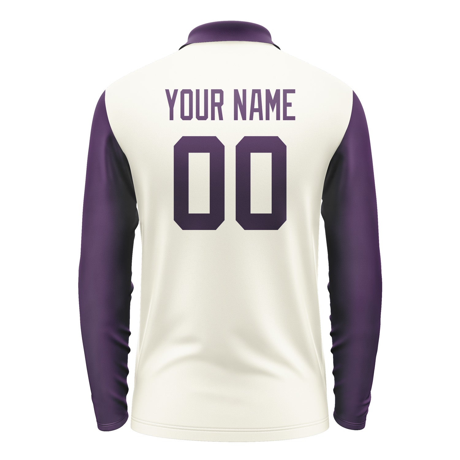 Custom Cream Purple Long Sleeve Polo Shirt Pl030707B107