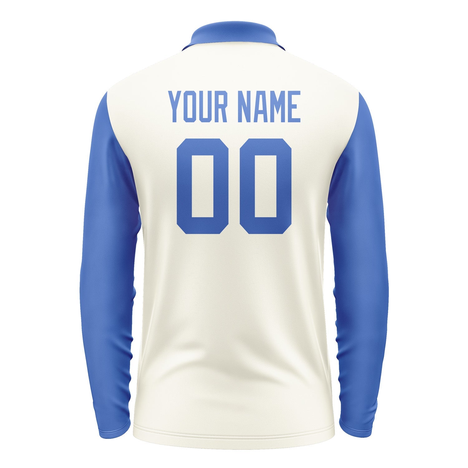 Custom Cream Sky Blue Long Sleeve Polo Shirt Pl030909B109