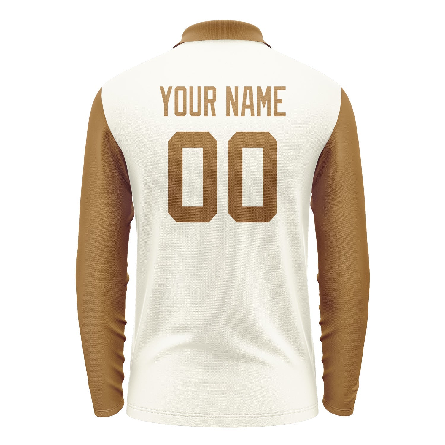Custom Cream Khaki Long Sleeve Polo Shirt Pl032222B122