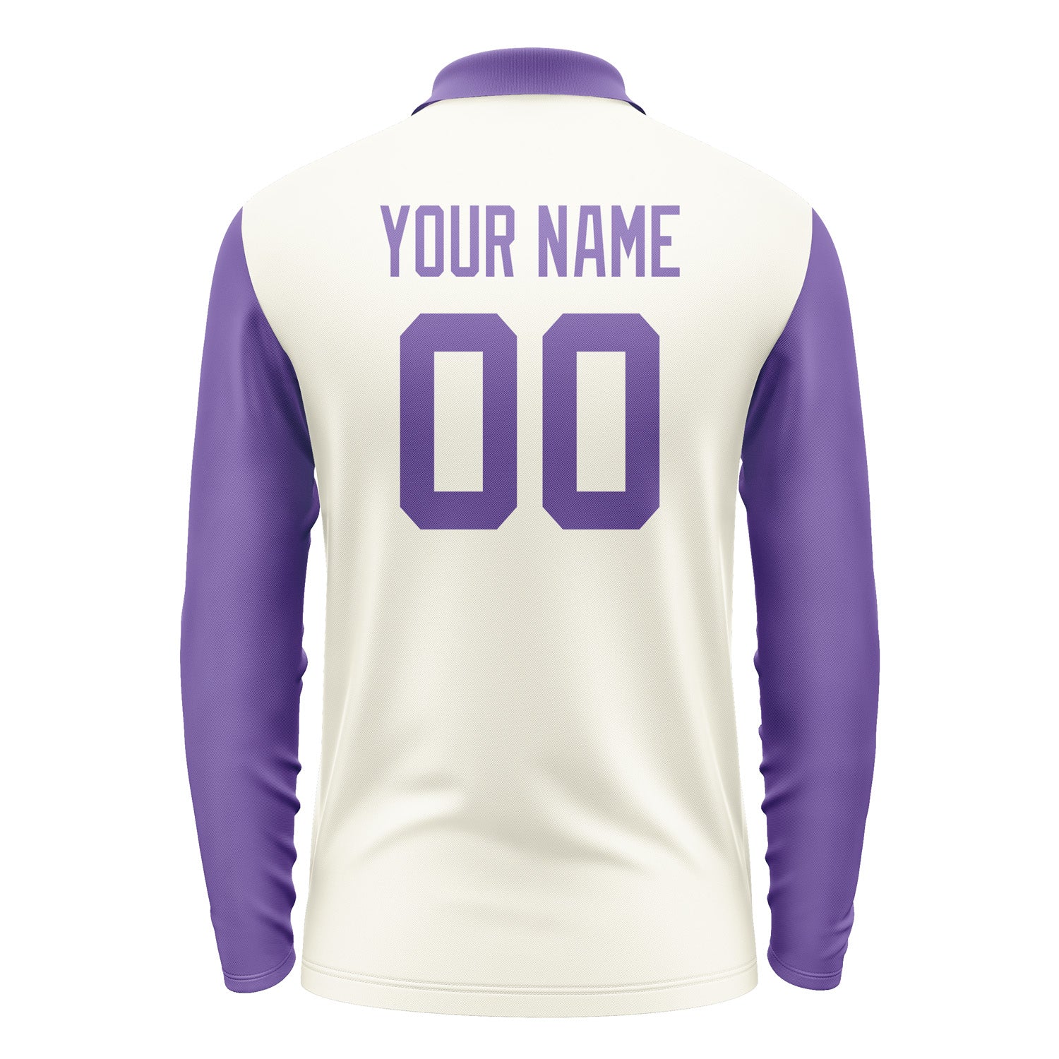 Custom Cream Light Purple Long Sleeve Polo Shirt Pl032323B123