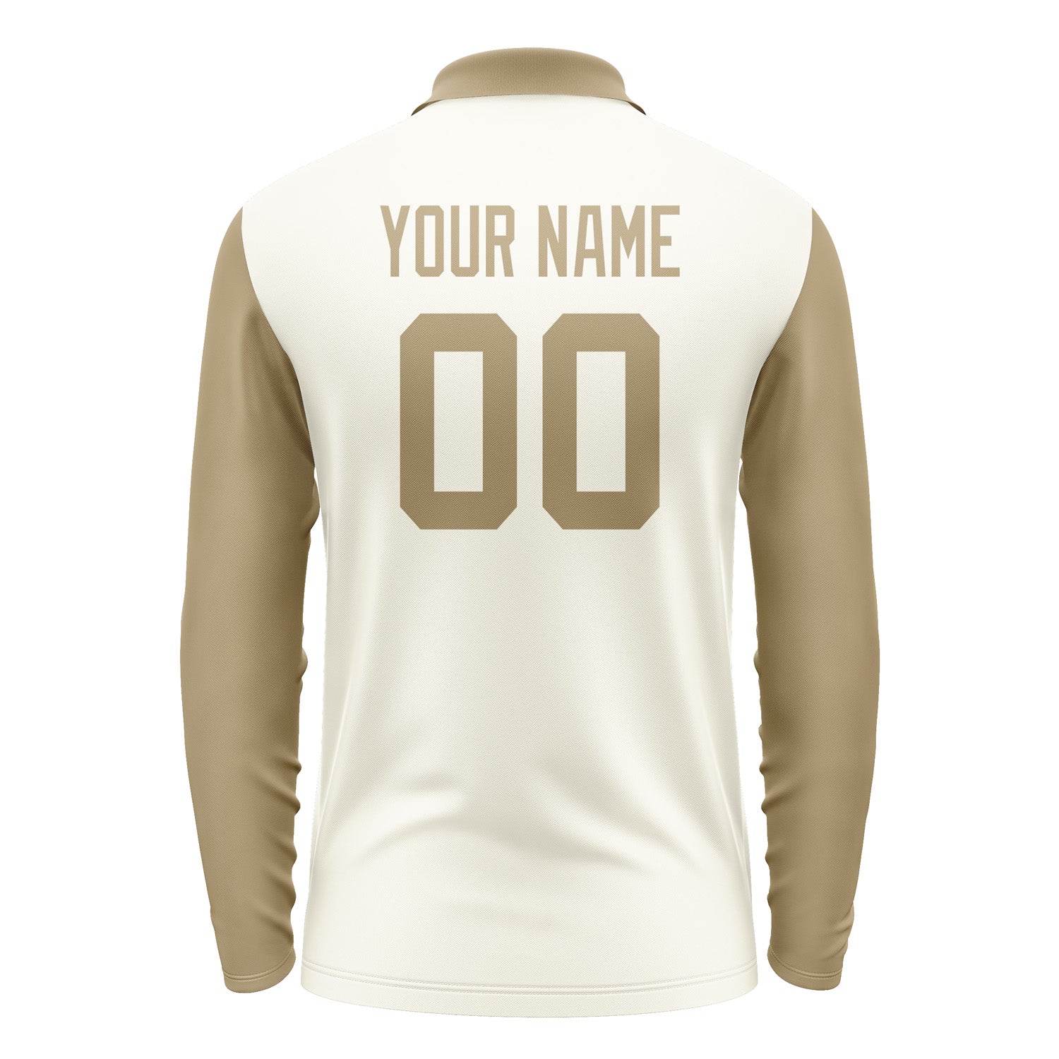 Custom Cream Light Khaki Long Sleeve Polo Shirt Pl032525B125