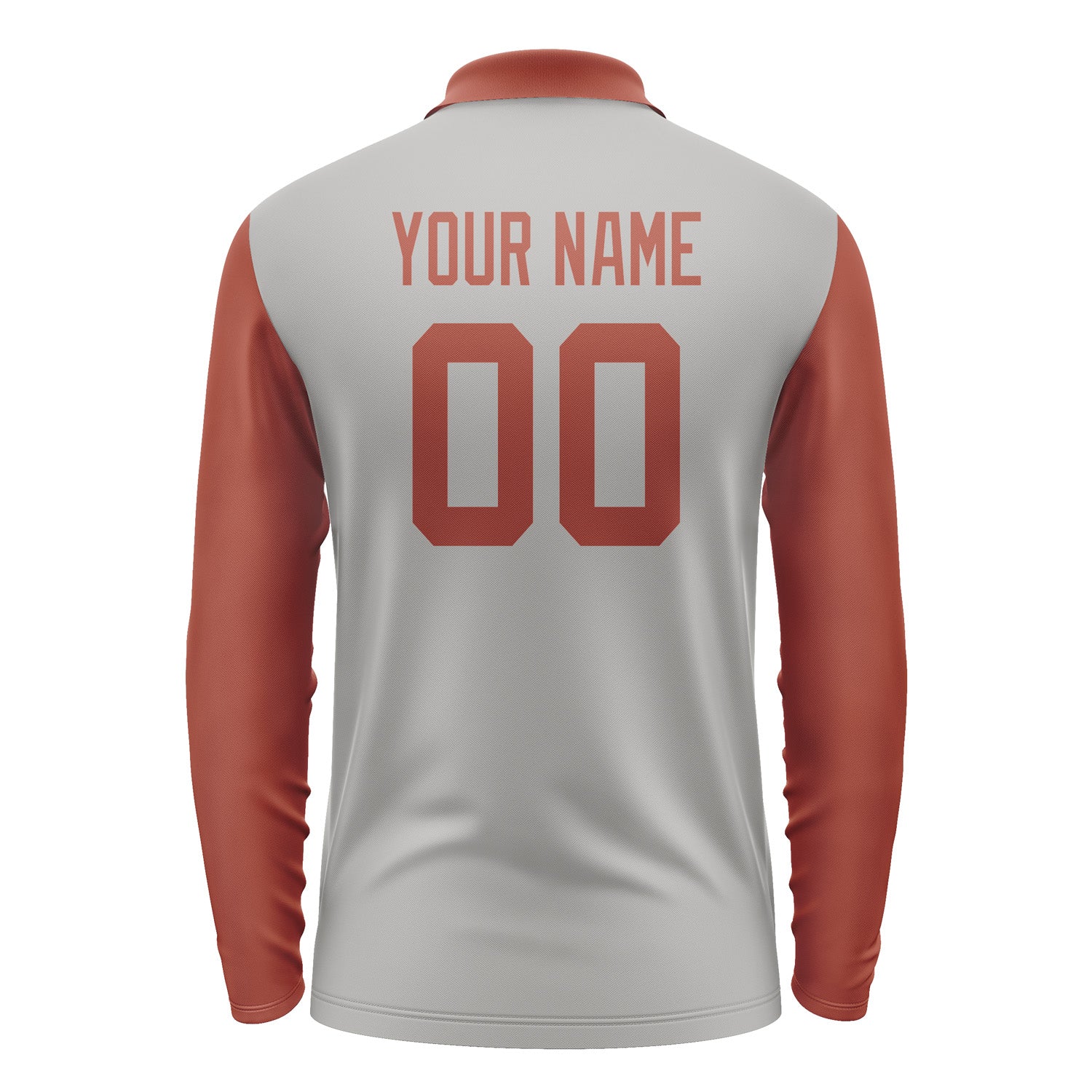 Custom Gray Coral Red Long Sleeve Polo Shirt Pl041616B116