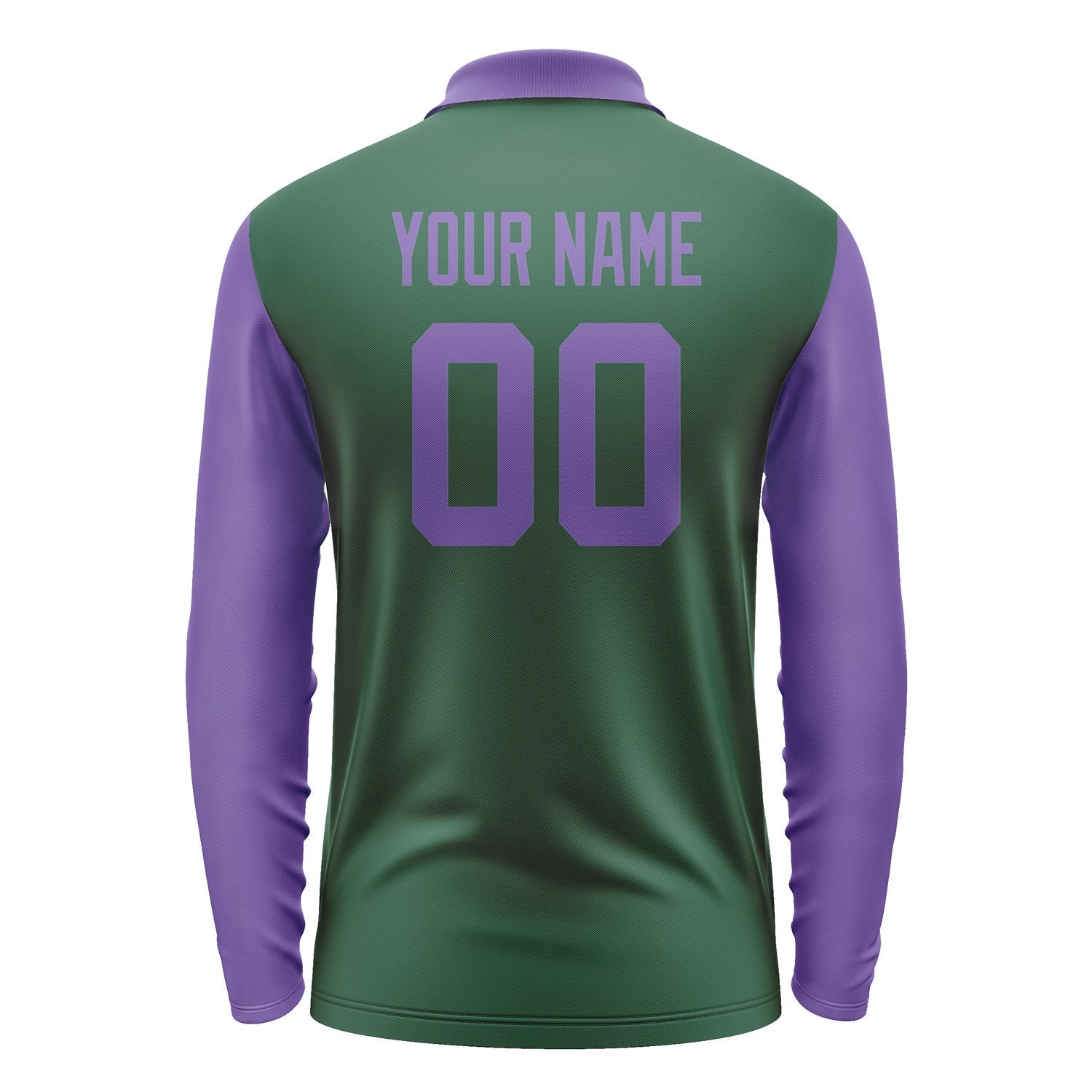 Custom Green Light Purple Long Sleeve Polo Shirt Pl052323B123
