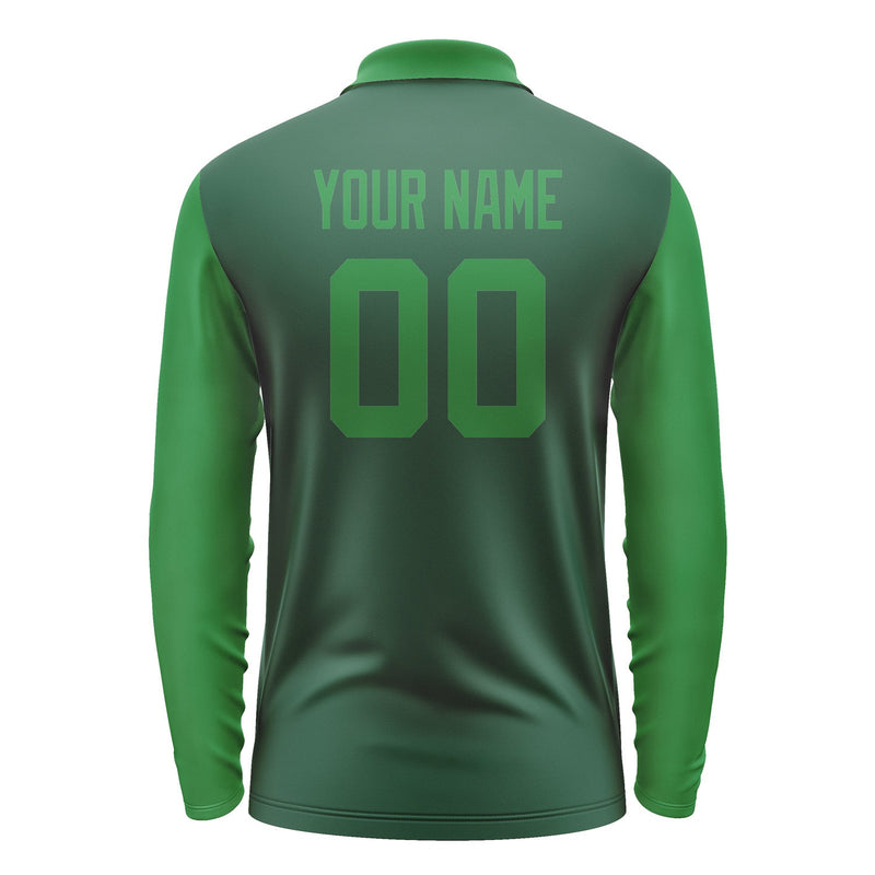 Custom Green Emerald Green Long Sleeve Polo Shirt Pl052424B124