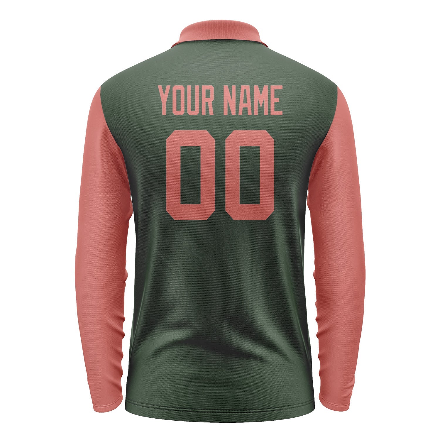 Custom Dark Green Copper Rose Long Sleeve Polo Shirt Pl062929B129