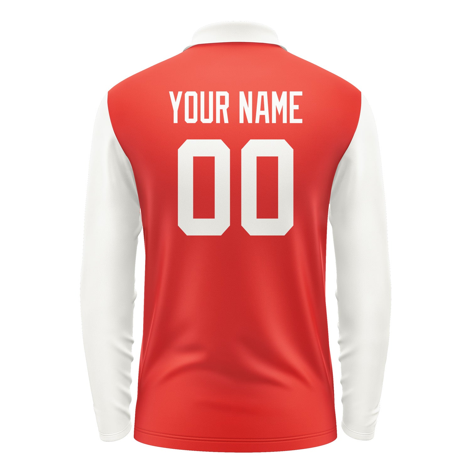 Custom Orange Red White Long Sleeve Polo Shirt Pl121818B118