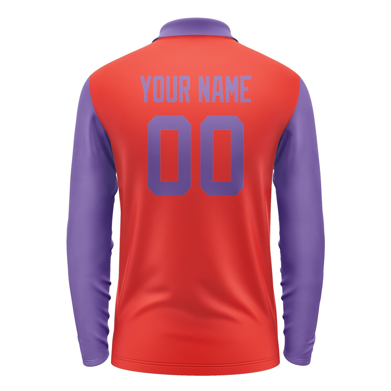Custom Orange Red Light Purple Long Sleeve Polo Shirt Pl122323B123