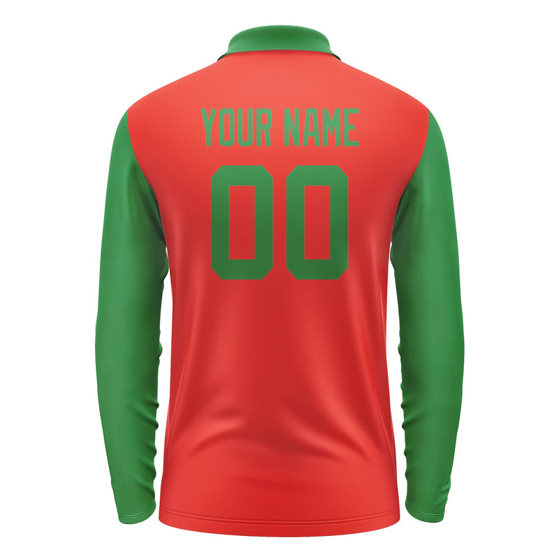 Custom Orange Red Emerald Green Long Sleeve Polo Shirt Pl122424B124